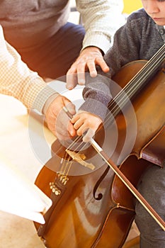 Playing the cello