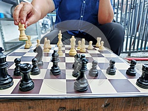 playing chess board