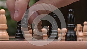 Playing chess. Closeup