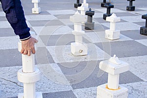 Playing chess outdoors