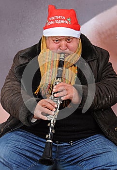 Playing clarinet on Christmas day