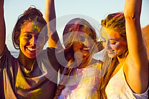 Playing with colored powder