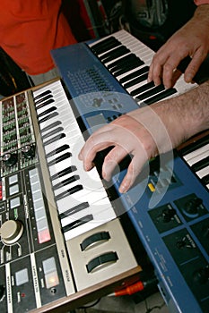 Playing electro music photo