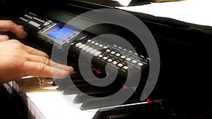 Playing Electronic Piano Male Hand