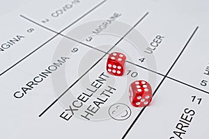 Playing with fate for diseases with the help of dice