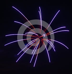 Playing with fireworks in the night sky