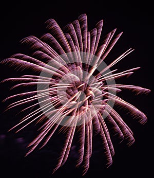 Playing with fireworks in the night sky