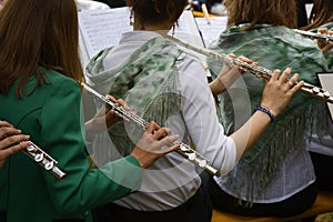 Playing the flute