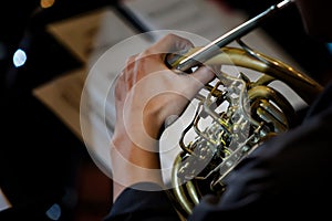 Playing on french horn