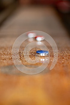 Playing a game of shuffleboard..