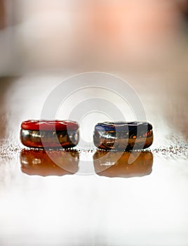 Playing a game of shuffleboard..