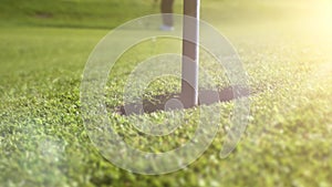 Playing Golf on beautiful summer morning