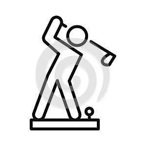 Playing Golf Black And White Icon Illustration Design