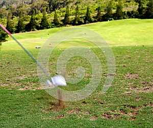 Playing golf in Hawaii