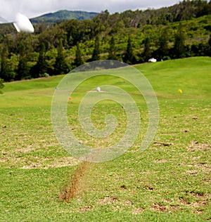 Playing golf in Hawaii
