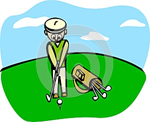 Playing golf vector illustration