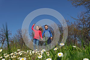 Playing on the grass