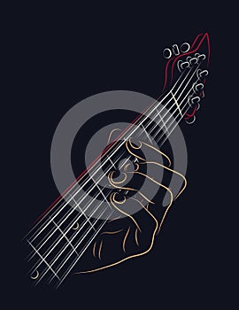 Playing guitar chord