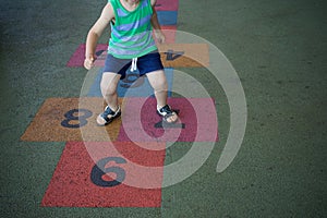 Playing hopscotch