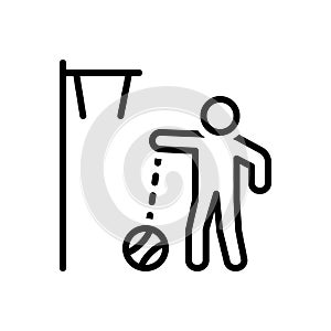 Black line icon for Playing, game and player