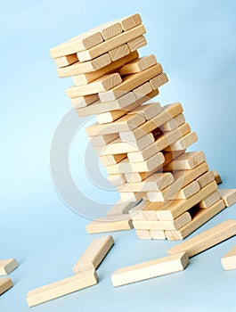 Playing jenga photo