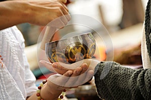 Playing a Meditation Bowl