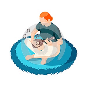 Playing Music Isometric Composition