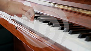 Playing piano with both hands