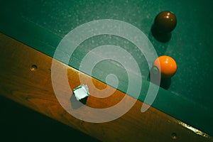 Playing pool in a night pub