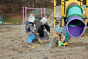 Playing in the sand with cars