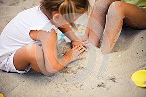 Playing in the sand is always fun.