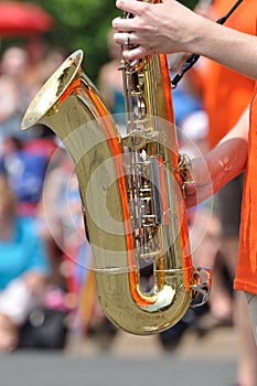 Playing Saxophone in Parade