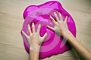 Playing with slime