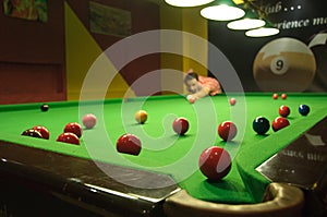 Playing snooker photo
