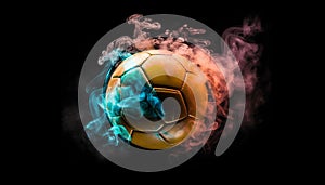 Playing soccer with a burning ball, a fiery competition generated by AI