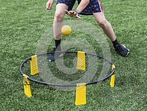 Playing spike ball photo