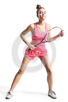 Playing squash