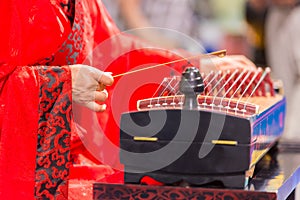 Playing stringed instrument