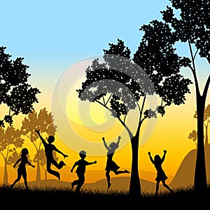 Playing Tree Represents Kids Youngsters And Childhood