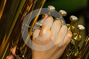 Playing a Tuba