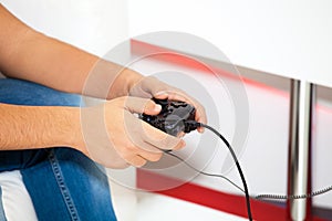 Playing in video computer games with joystick