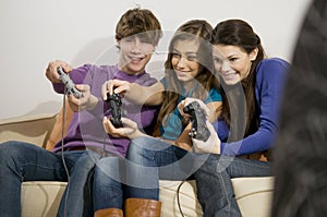 Playing video game