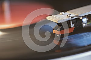 Playing vinyl record