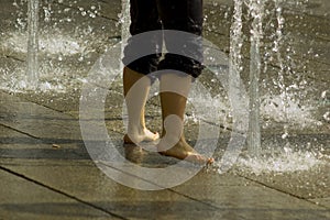 Playing in the Water Fountain