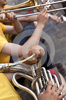 Playing wind instruments