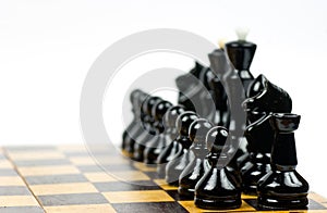 Playing wooden chess pieces