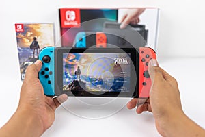 Playing Zelda breath of the wild in Nintendo Switch