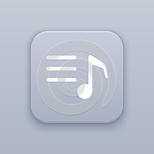 Playlist, player, gray vector button with white icon on gray background