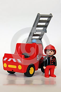 Playmobil - Firefighter with fire engine and stair