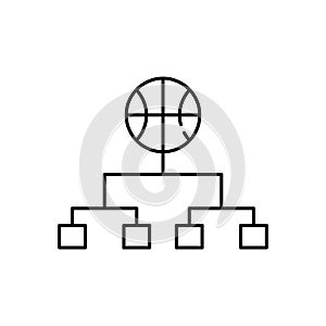 Playoff, ball icon. Simple line, outline vector elements of basketball for ui and ux, website or mobile application